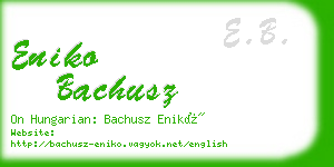 eniko bachusz business card